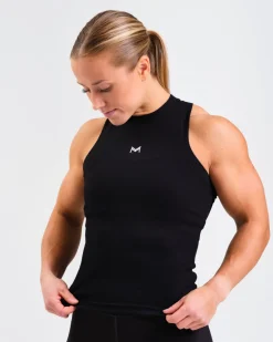 Ribbed Tank Top W Black