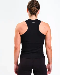 Ribbed Tank Top W Black