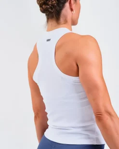 Ribbed Tank Top W White