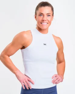Ribbed Tank Top W White