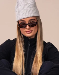 Rib Knitted Beanie Grey Marl – One Size