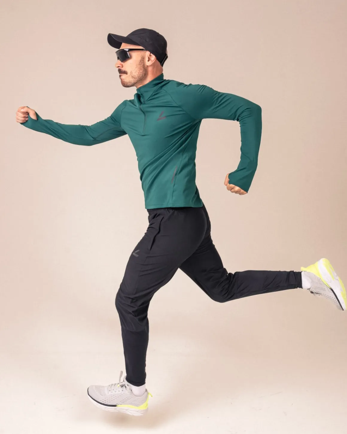 Run Half Zip M Green Rain