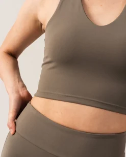 Second-Skin Crop Top Green Smokey