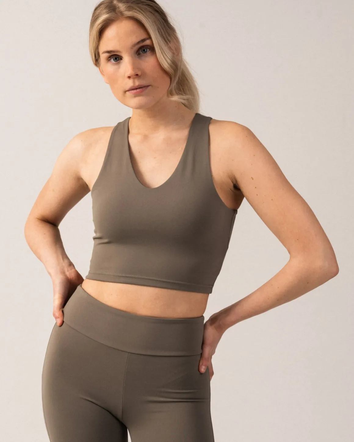 Second-Skin Crop Top Green Smokey