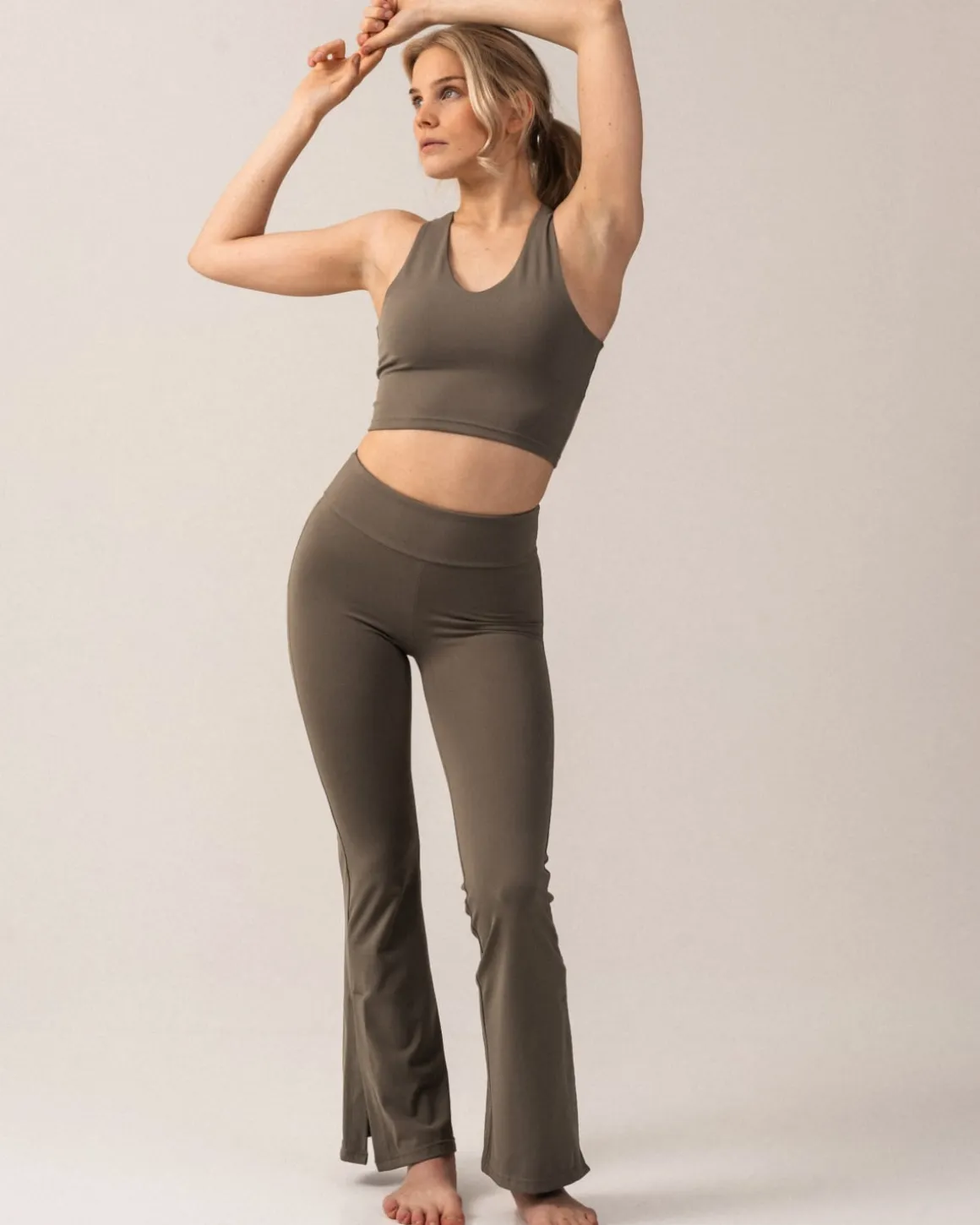 Second-Skin Crop Top Green Smokey