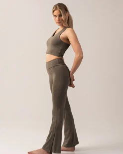 Second-Skin Crop Top Green Smokey