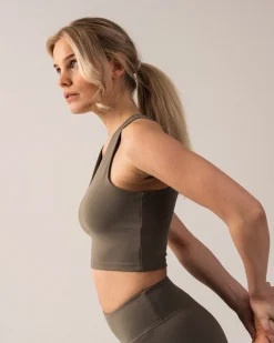 Second-Skin Crop Top Green Smokey
