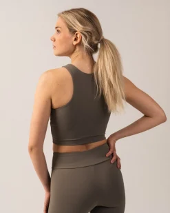 Second-Skin Crop Top Green Smokey