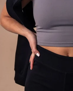 Second-Skin Crop Top Grey Sky
