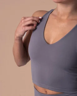 Second-Skin Crop Top Grey Sky
