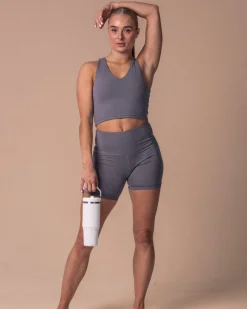 Second-Skin Crop Top Grey Sky