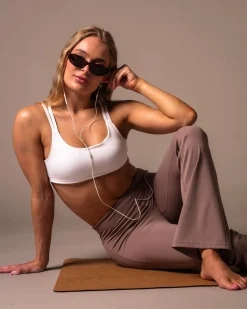 Second-Skin Flare Pants Brown Fossil
