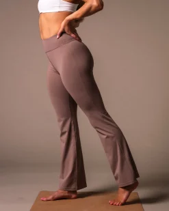 Second-Skin Flare Pants Brown Fossil