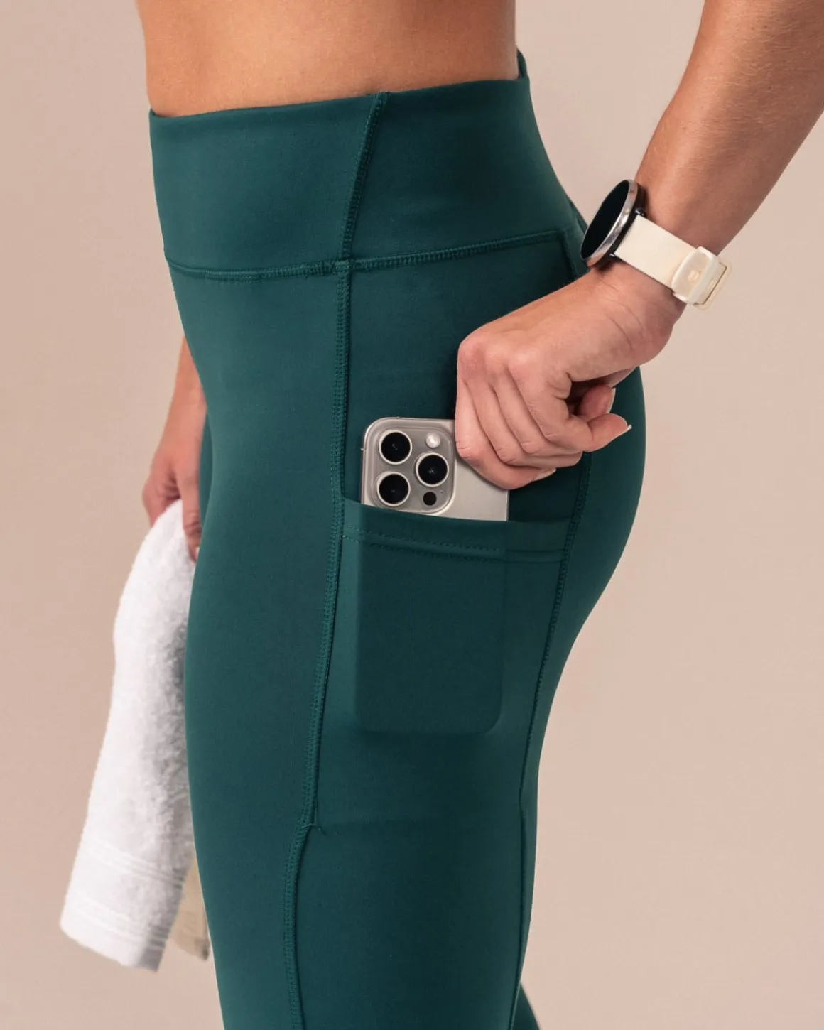 Second-Skin Pocket Tights Green Rain