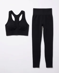Silhouette Seamless Bra + Tights Black SET