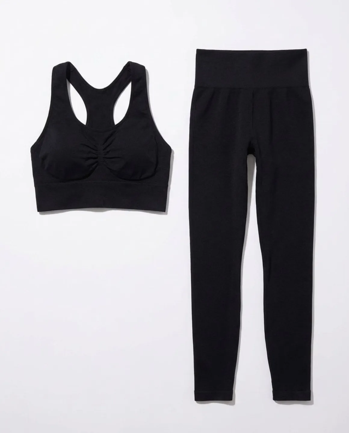 Silhouette Seamless Bra + Tights Black SET