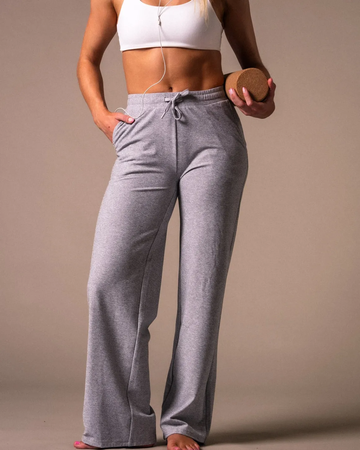 SoftFlow Wide Pants Light Grey Marl