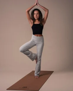 Soft Rib Foldover Pants Grey Marl