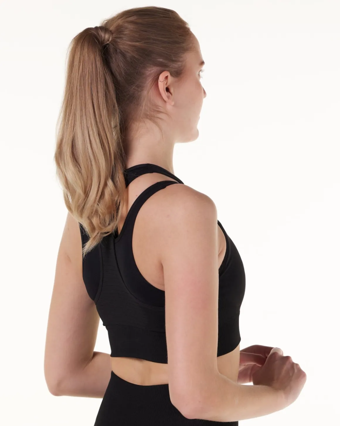 Solar Cut Out Seamless Bra Black