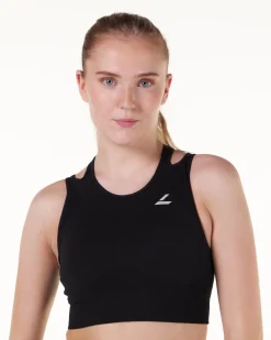 Solar Cut Out Seamless Bra Black