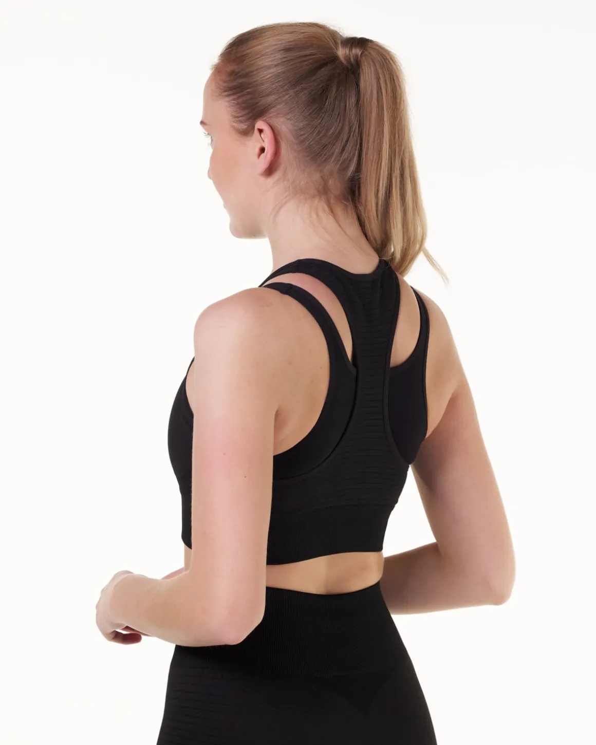 Solar Cut Out Seamless Bra Black