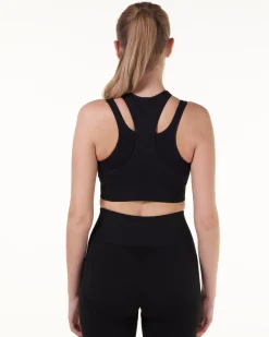Solar Cut Out Seamless Bra Black