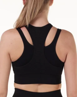Solar Cut Out Seamless Bra Black