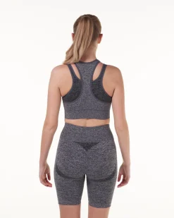 Solar Cut Out Seamless Bra Grey Marl