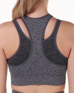 Solar Cut Out Seamless Bra Grey Marl