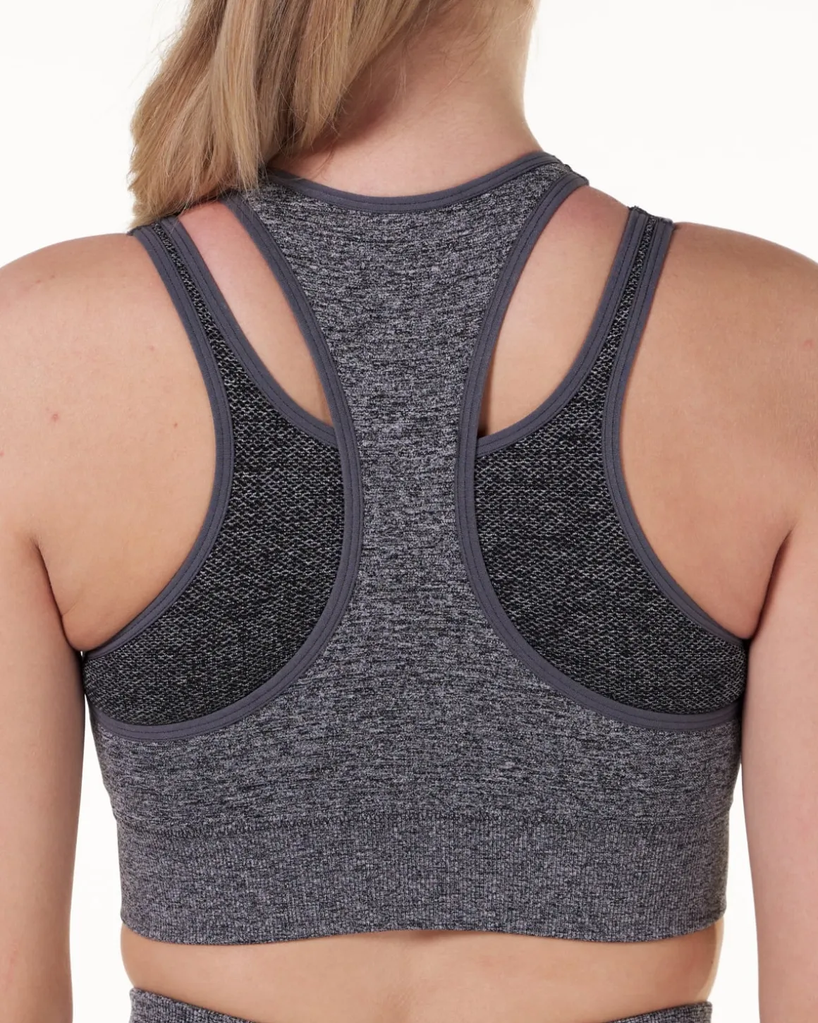 Solar Cut Out Seamless Bra Grey Marl