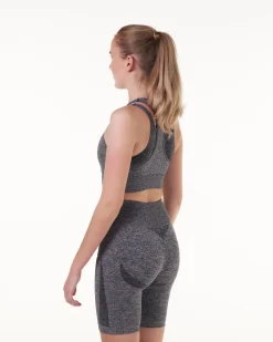 Solar Cut Out Seamless Bra Grey Marl
