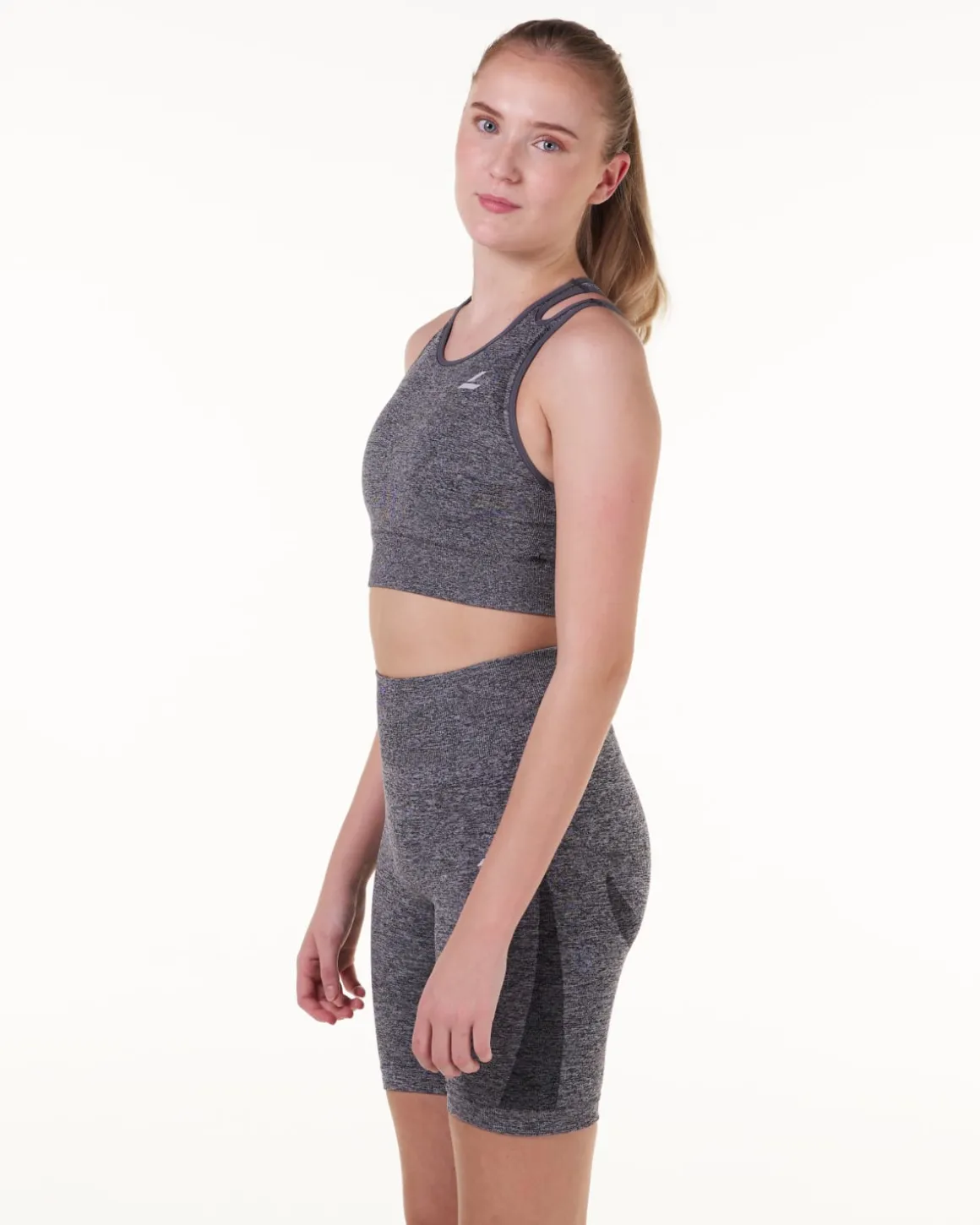 Solar Cut Out Seamless Bra Grey Marl