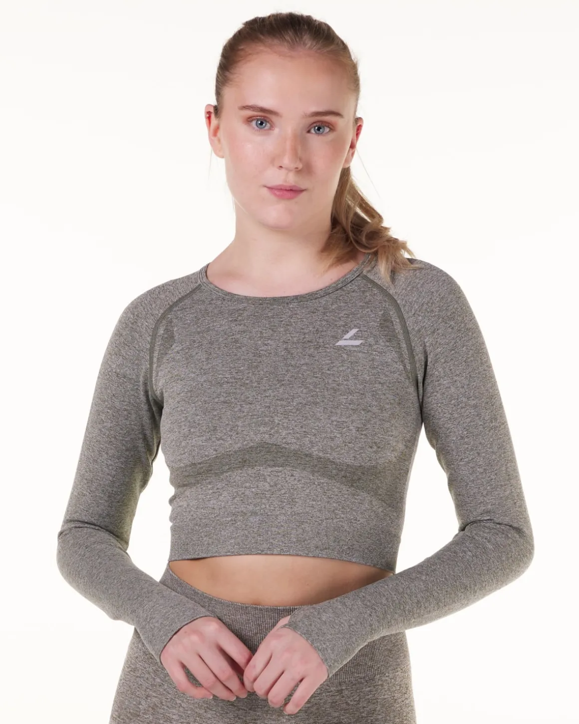 Solar Seamless Cropped LS Green Burnt Marl