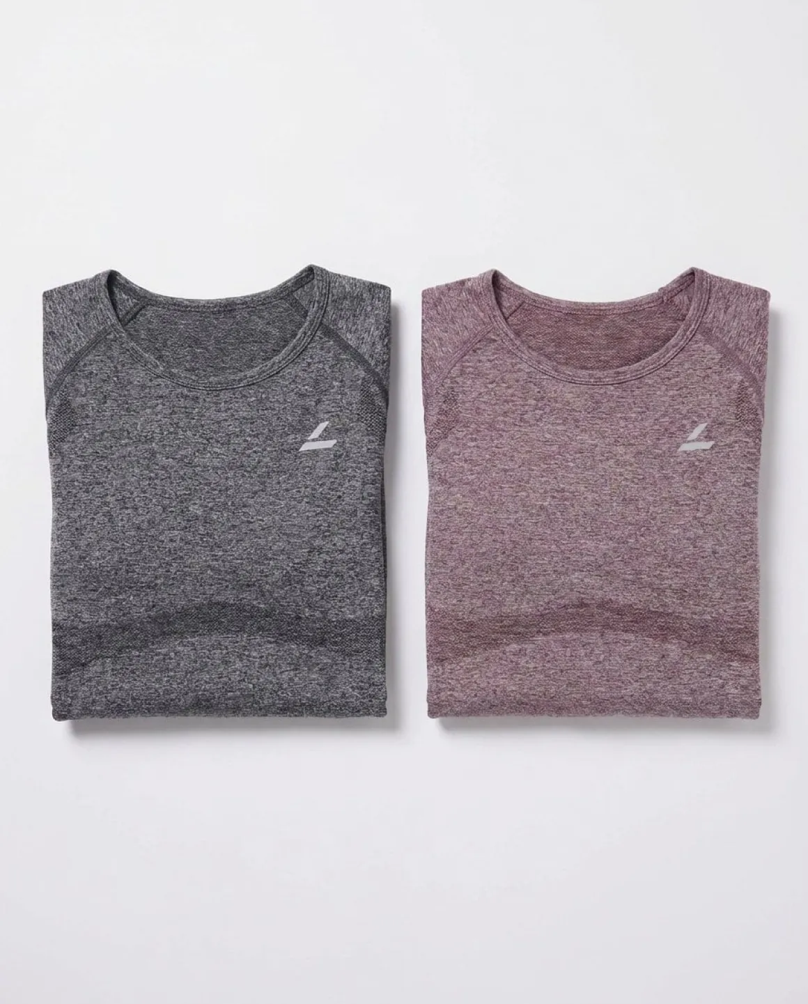 Solar Seamless Cropped LS Grey + Red 2-PACK
