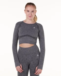 Solar Seamless Cropped LS Grey + Red 2-PACK