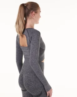 Solar Seamless Cropped LS Grey + Red 2-PACK