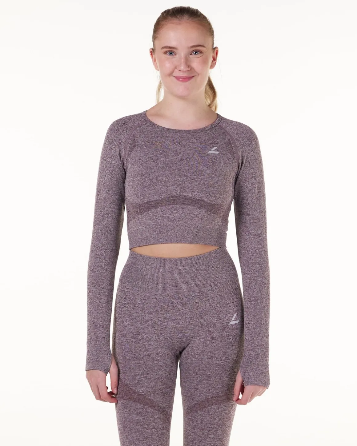 Solar Seamless Cropped LS Grey + Red 2-PACK