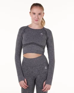 Solar Seamless Cropped LS Grey + Red 2-PACK