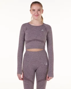 Solar Seamless Cropped LS Grey + Red 2-PACK