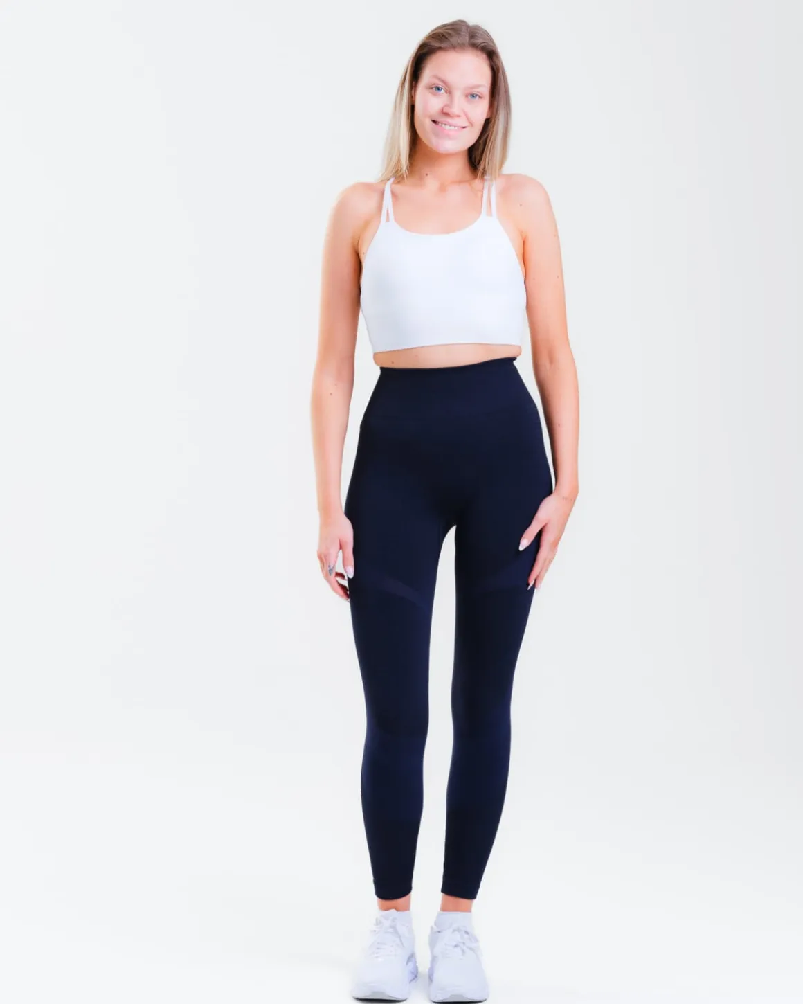 Solar Seamless Tights Blue Navy Marl