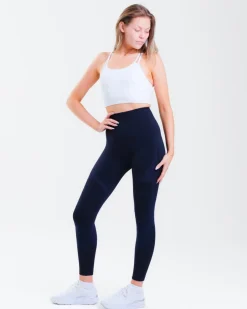 Solar Seamless Tights Blue Navy Marl