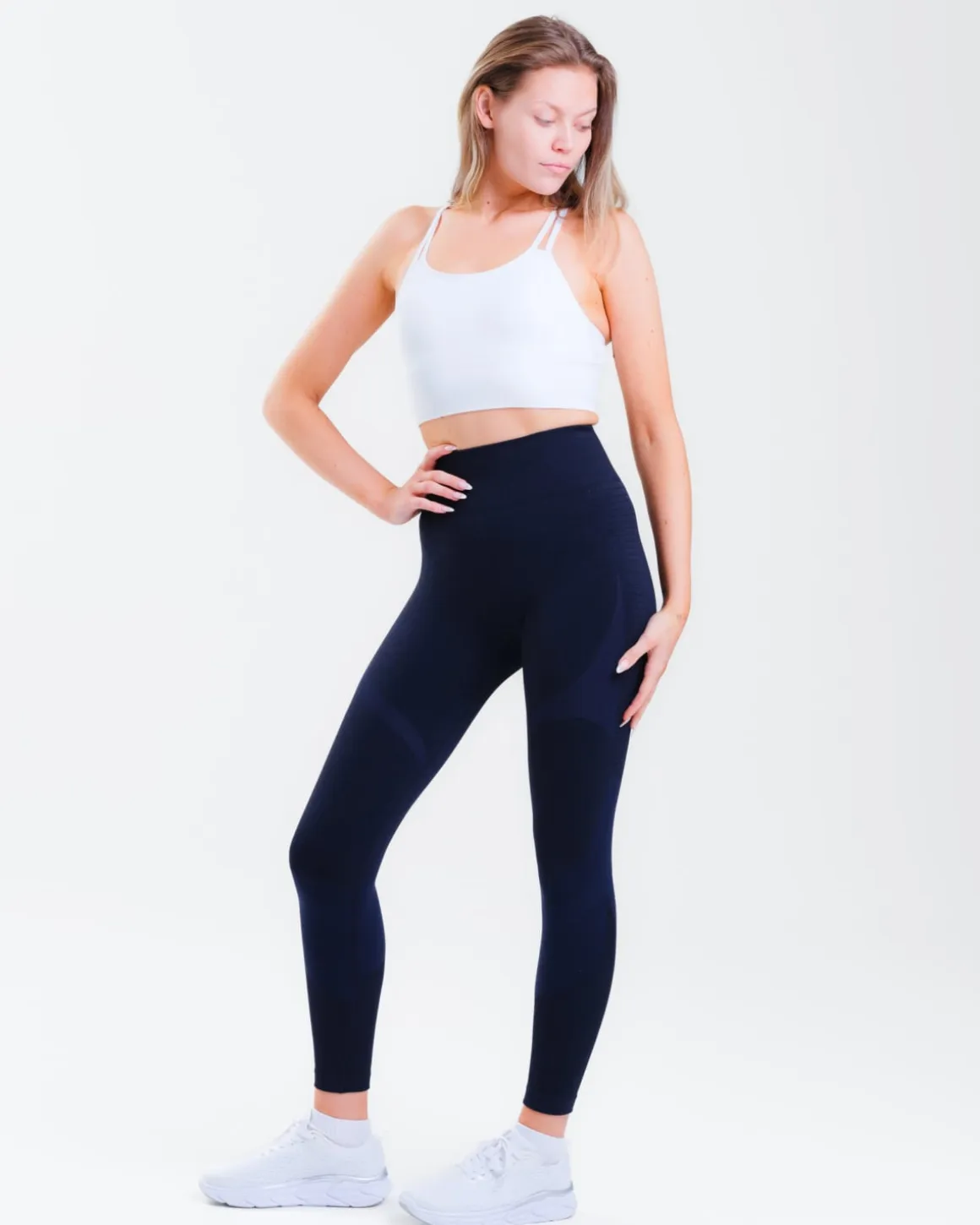 Solar Seamless Tights Blue Navy Marl