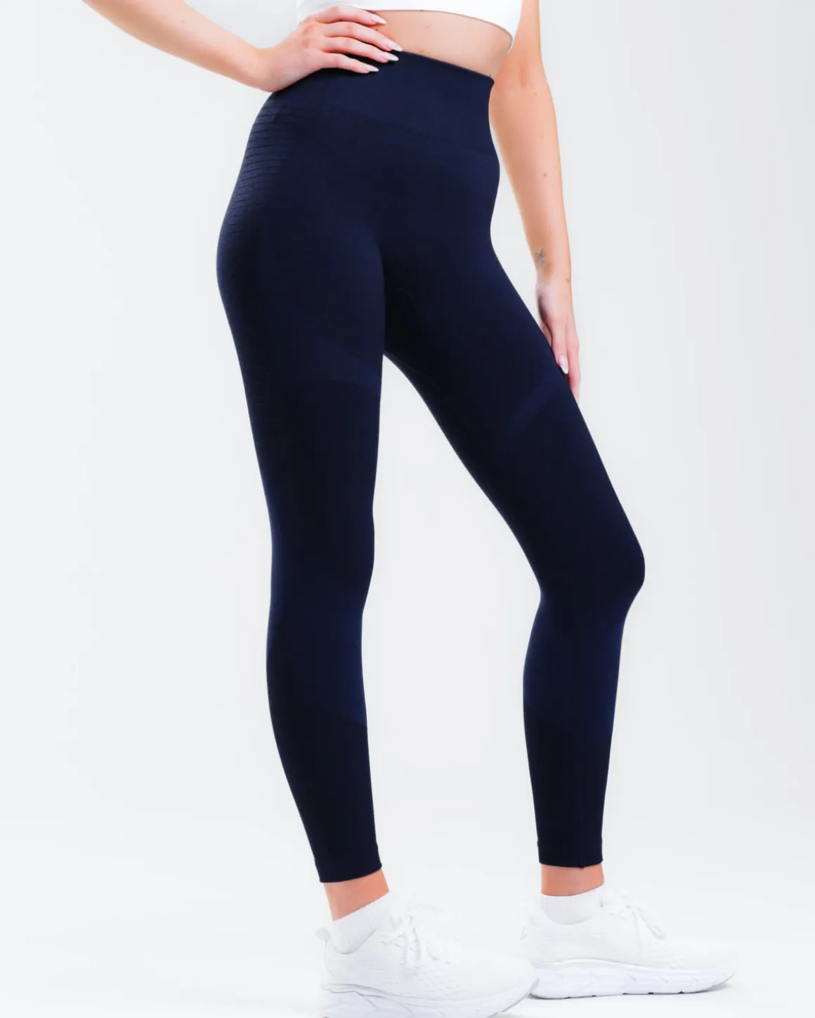 Solar Seamless Tights Blue Navy Marl