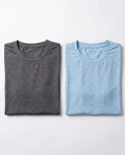 Sports Functional Tee M Grey+Blue 2-PACK