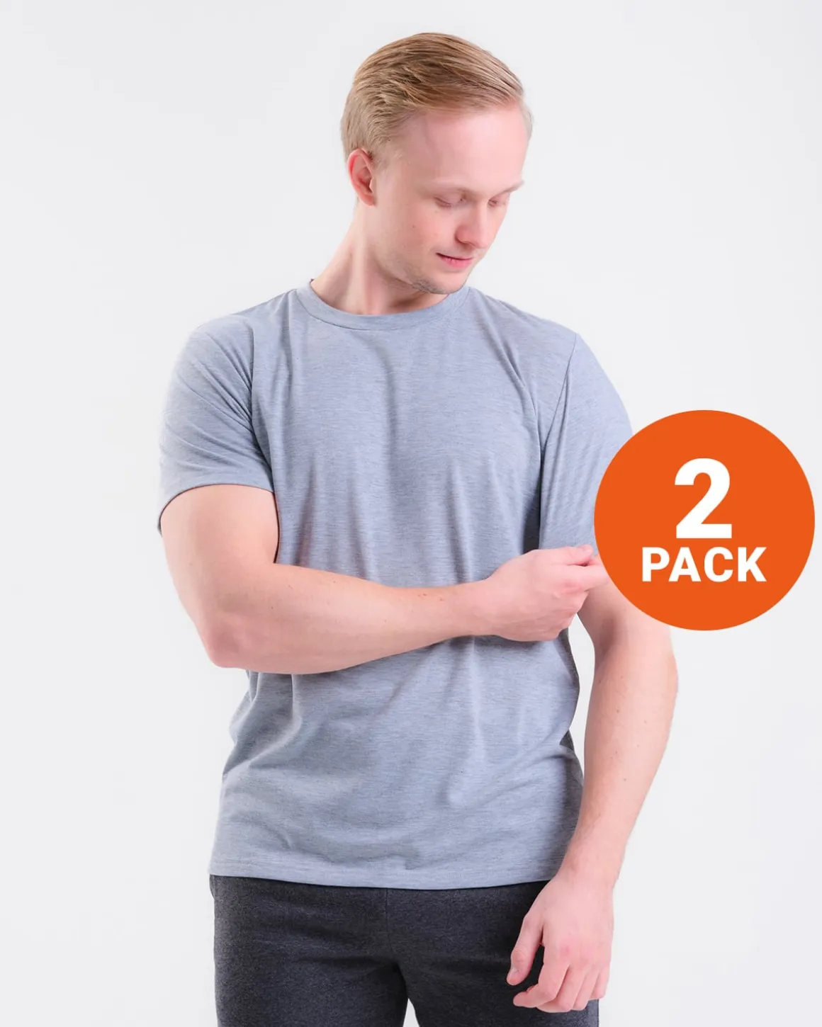Sports Functional Tee M Light Grey Marl 2-PACK