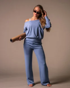 Studio Modal Wide Pants Blue Winward