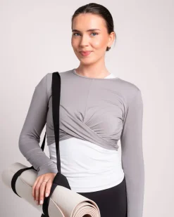 Studio Twist Long Sleeve Grey Dove