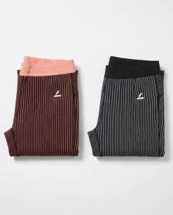 Swift Tech Rib Tights Peach+Black 2-PACK