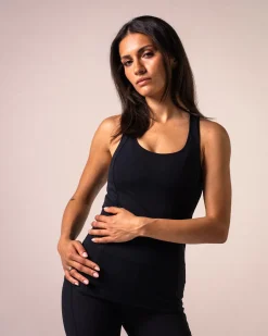Tank Top with build in bra Black Beauty