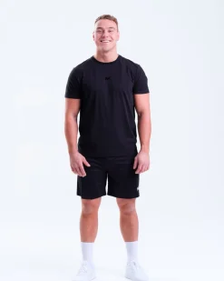 T-Shirt M + Jersey Shorts M Black SET